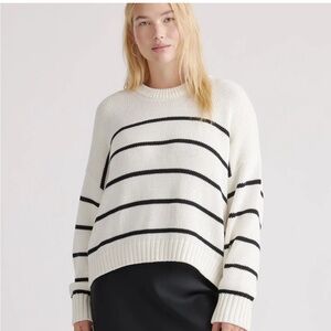 Quince 100% Organic Cotton Striped Crew Sweater